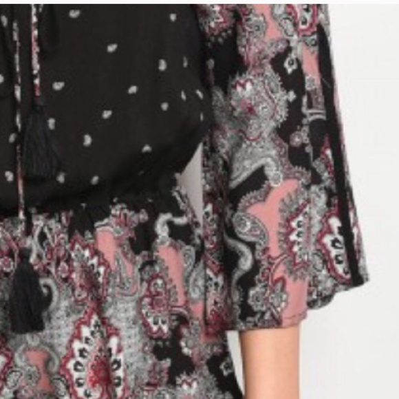 BLACK PAISLEY ROMPER - Picture 6 of 8